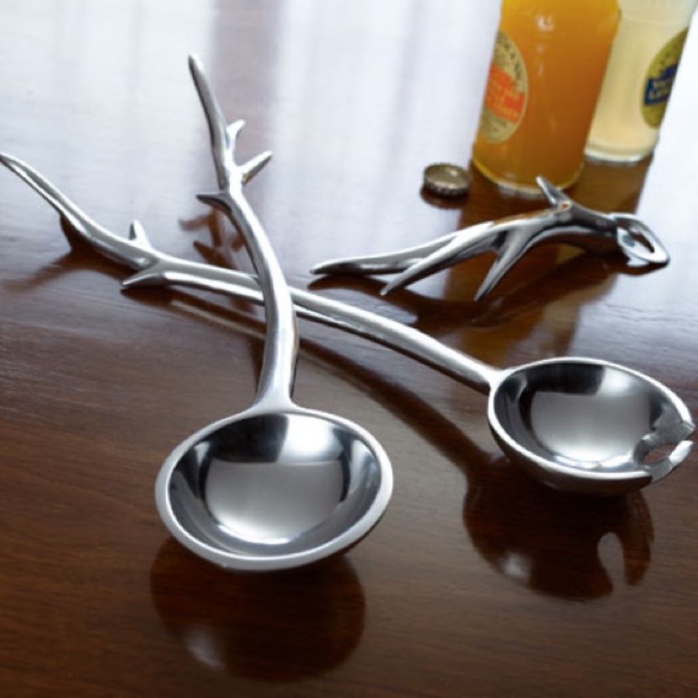 Silver Twig Server set / Salad Server 13” metal